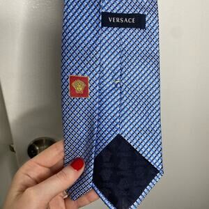 Versace Men’s Silk Blue Tie